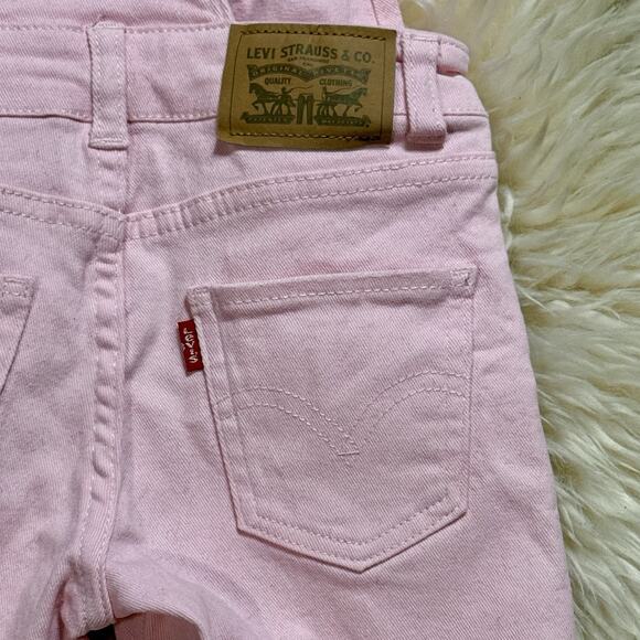 Levi’s Pink denim Shortalls Short Overalls 3T Girls - Picture 4 of 8